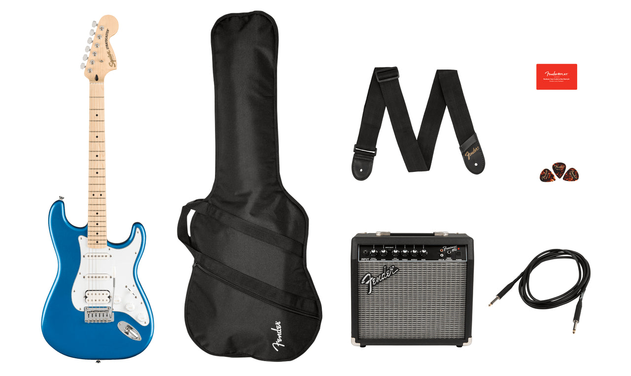 Affinity Series Stratocaster HSS Pack Maple Fingerboard Lake Placid Blue Gig Bag 15G - 240V