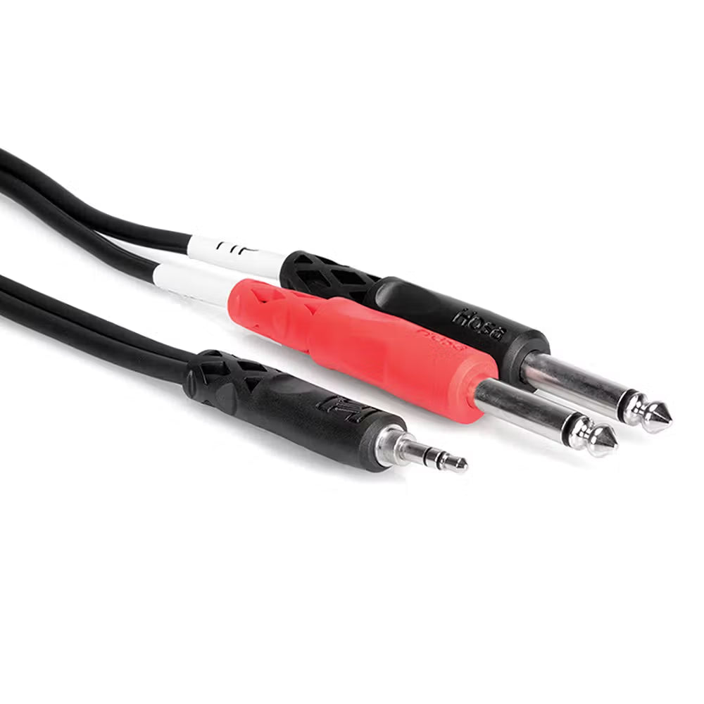 HOSA CMP159 Stereo Breakout 3.5mm TRS To Dual 1/4" TS 10Ft| HOS-CMP159