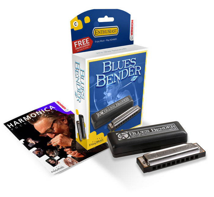 Hohner Blues Bender Harmonica in C – 10 Hole Diatonic for Musicians