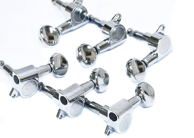GT Electric Guitar Sealed Tuning Machines in Chrome Finish (6-inline) with Oval Chrome Buttons