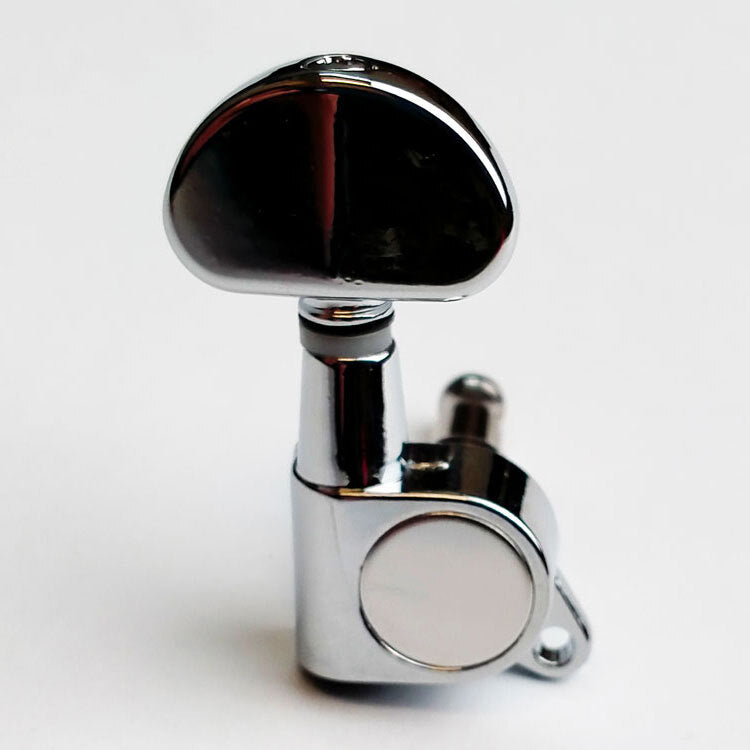 GT Acoustic/Electric Guitar Sealed Tuning Machines in Chrome Finish (3+3) with Kidney Bean style Button