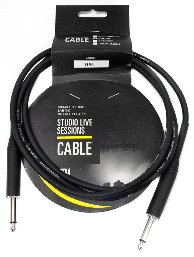 Leem 6ft Heatshrink Instrument Cable (1/4" Straight Plug - 1/4" Straight Plug)