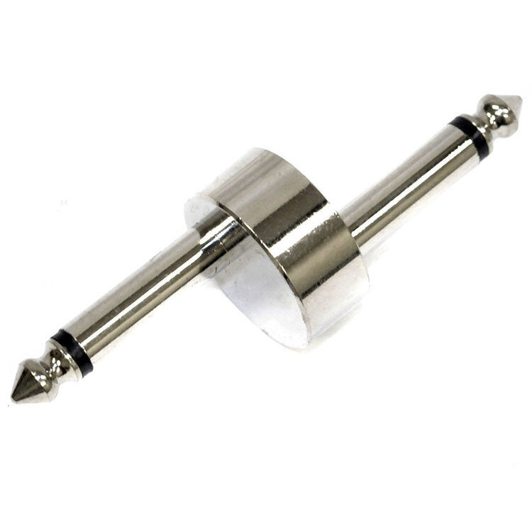 Leem FX-Pedal Connector in Chrome Finish (1/4" Mono Plug - 1/4" Mono Plug)