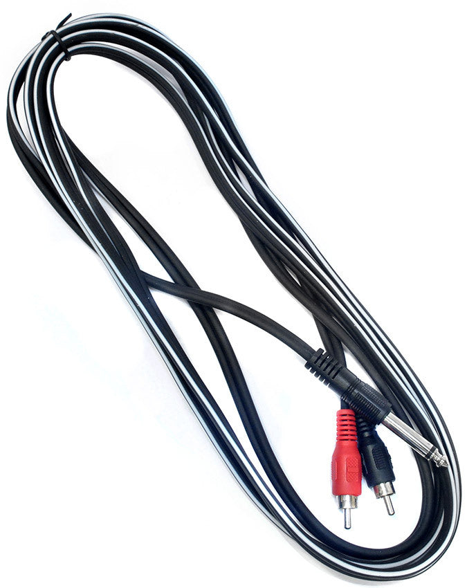 Leem 10ft Y-Cable (1/4" Straight TS - 2 x RCA Plugs)