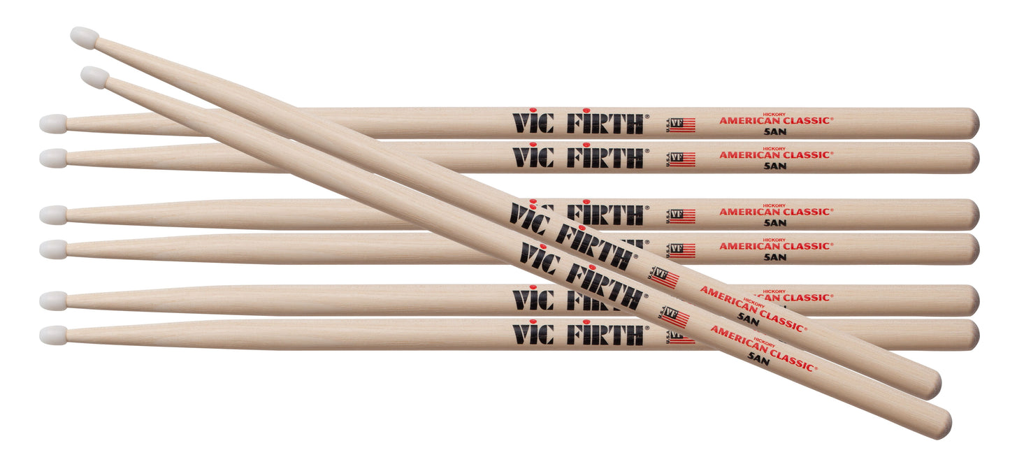 Vic Firth 5AN Promo Pack Buy 3pr + get 1 pr FREE VFZPK5AN