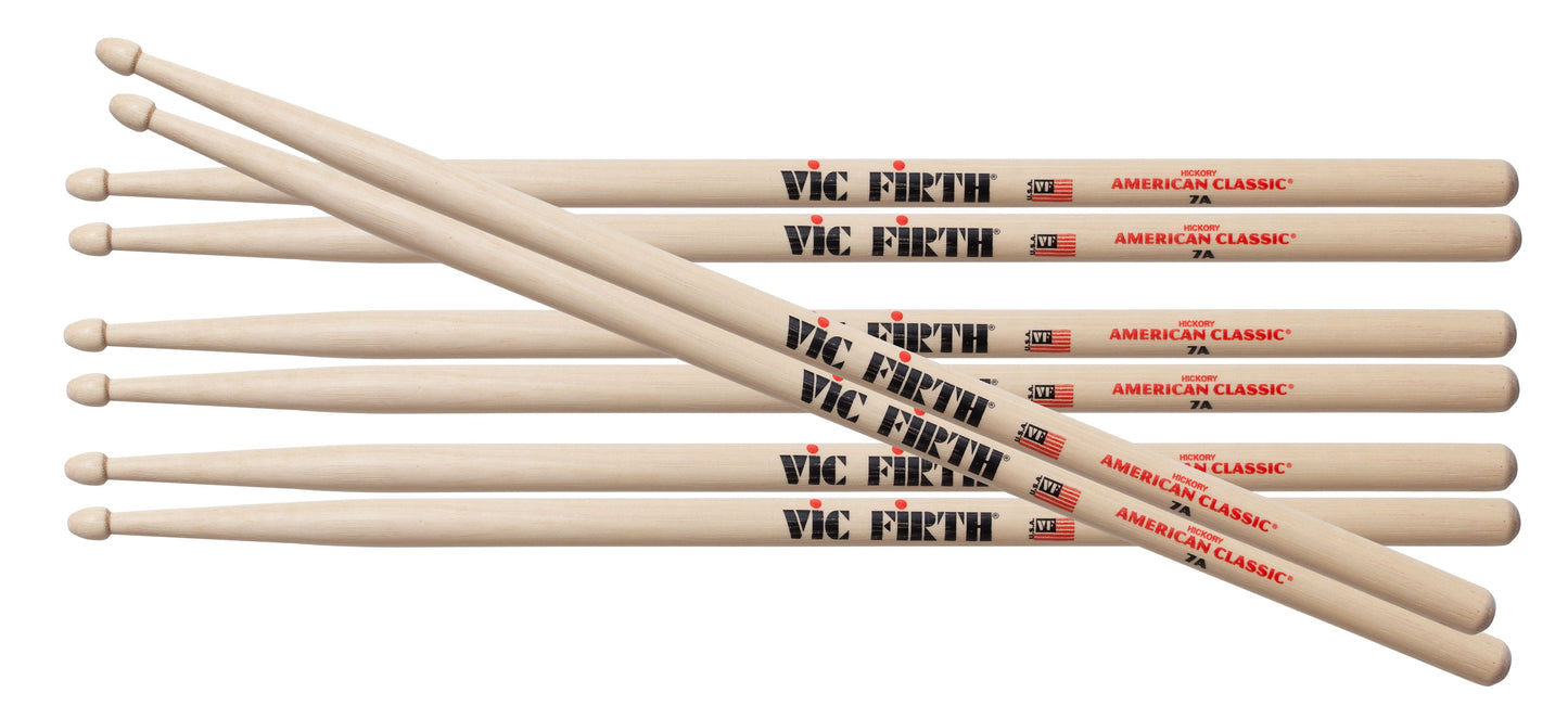 Vic Firth 7A Promo Pack Buy 3pr + get 1 pr FREE VFZPK7A