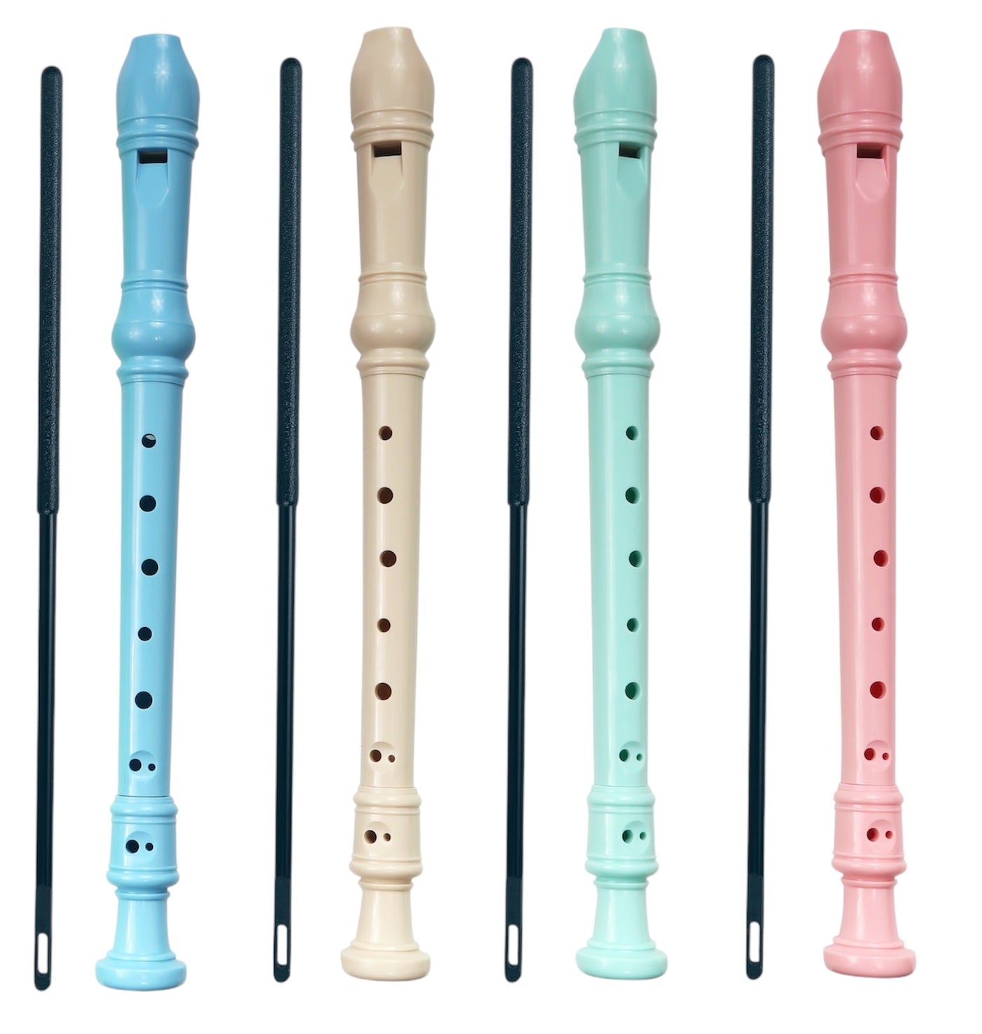 SOPRANO ABS RECORDER PASTEL PINK W/ PVC BAG & ROD