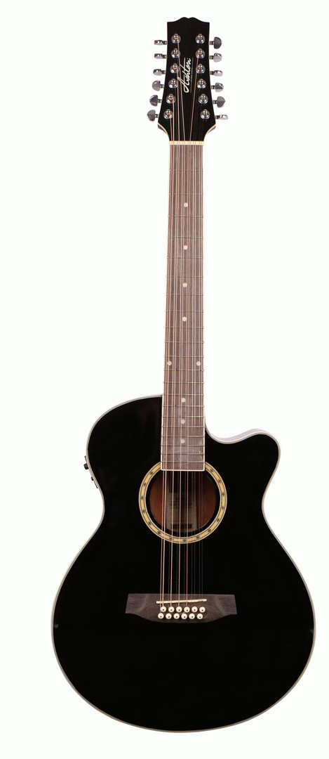 ACOUSTIC/ELECTRIC GTR 12 STR W/C-AY SLIM BLACK