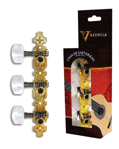 Valencia 3 A Side Machine Head Set Suits Nylon String Guitars