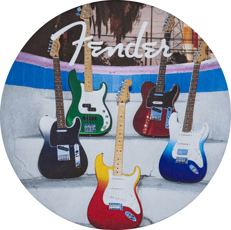 Fender Guitars Coasters 4-Pack Multi-Color Leather