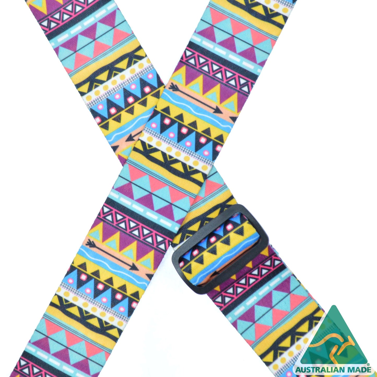 50mm ARROWS & PATTERNS PRINTED WEBBING GUITAR STRAP