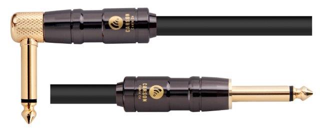 Carson 10ft Guitar Cable Sraight/Right Angle Jacks Heavy Duty | Black