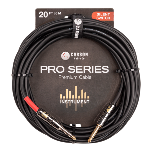 Carson Pro 20 Silent Switch Guitar Cable | Black