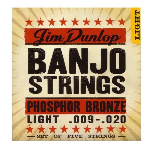 Jim Dunlop 5 String Banjo Strings – Phosphor Bronze Light Gauge