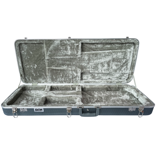 DCM EC2C ABS / Fibre Deluxe Electric Guitar Case Dark Silver Lining