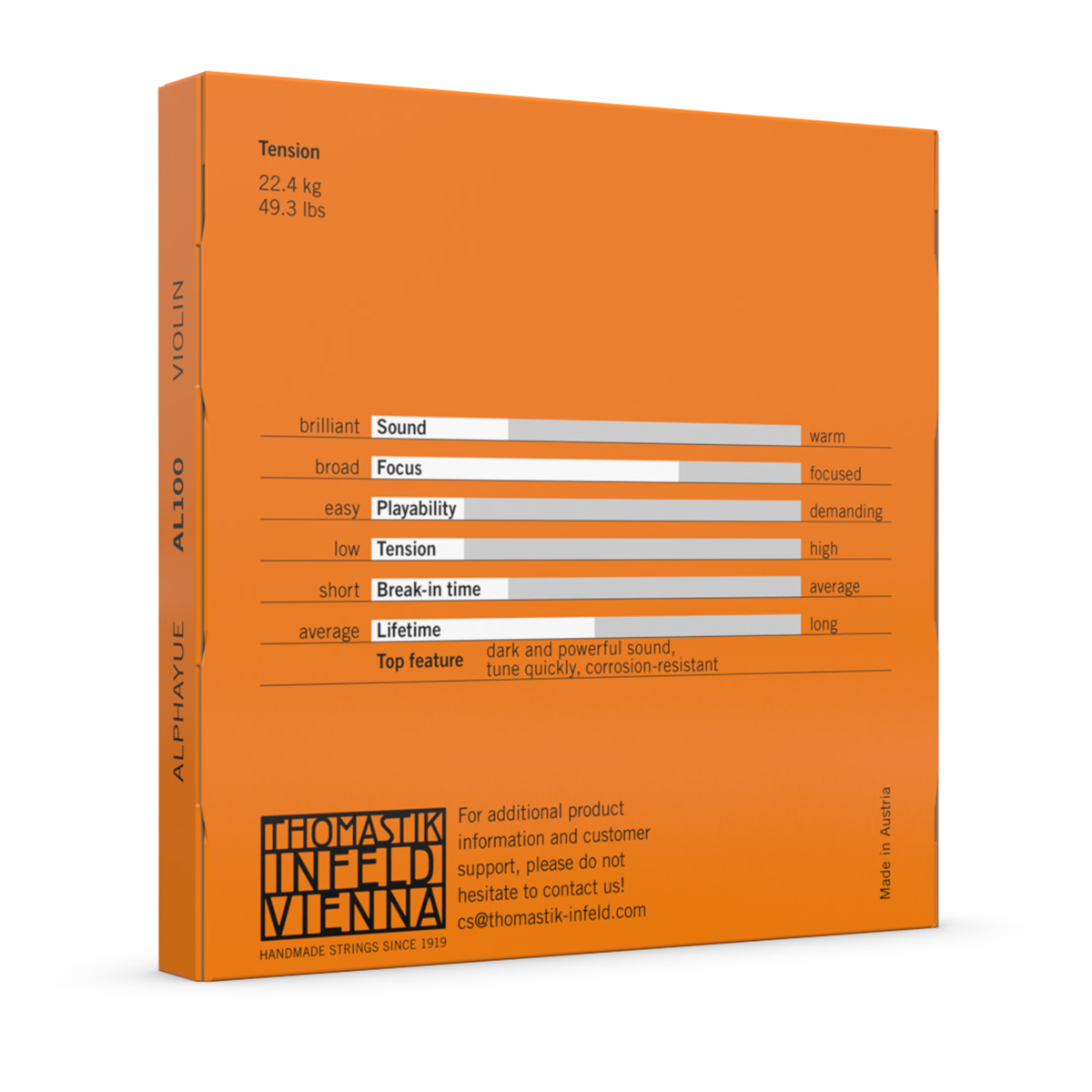 Thomastik AL100 Alphayue Violin String Set