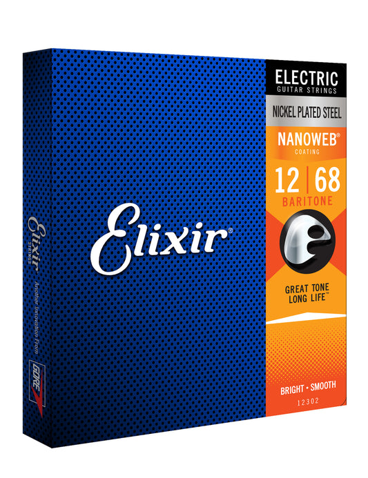 Elixir 12302 Nanoweb Electric Baritone 12-68