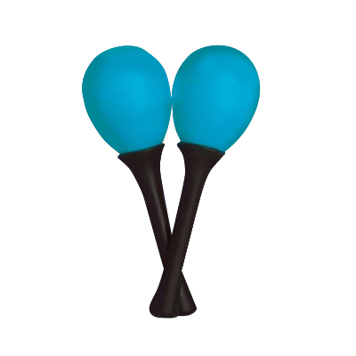 Mano Percussion EM125 Egg Maracas On Handle – Blue