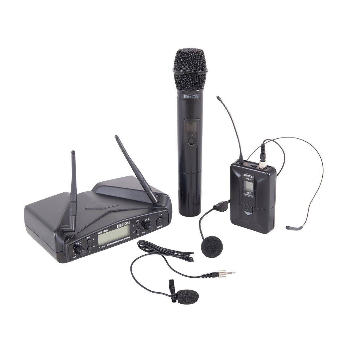 Eikon WM700DKITA Handheld + Belt-Pack with Headset & Lapel Dual Wireless System 516-562Mhz