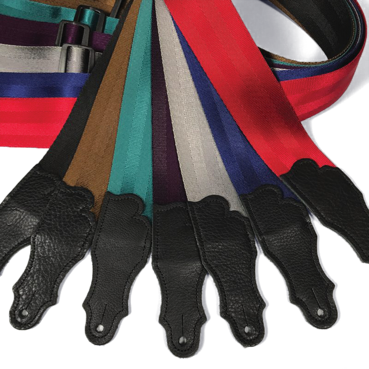 Franklin 2" Purple Aviator Seat Belt Strap with Pebbled Glove Leather End Tab