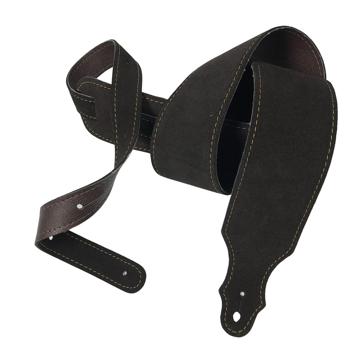 Franklin 2.5inch Chocolate Suede/ Gold Stitching Strap #F3B-CH-G
