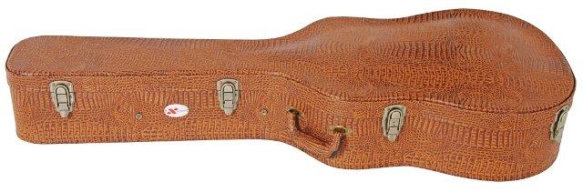 DREADNOUGHT SIZE GTR CASE ARCHED TOP BROWN CROC