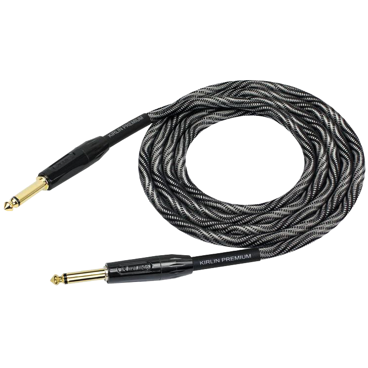 Kirlin 20ft Premium Plus Guitar Cable Wave | Black | IWB202WBW-20