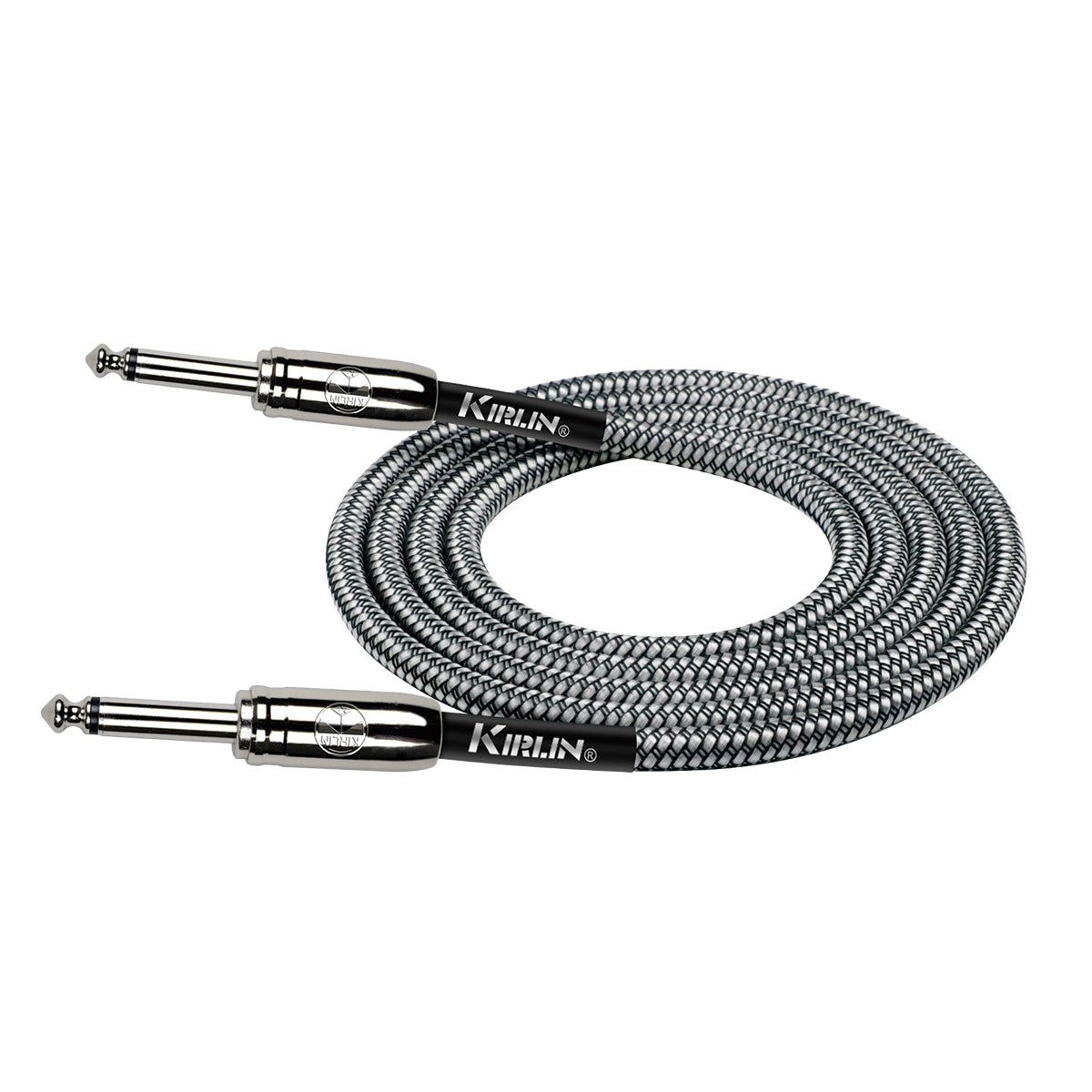 Kirlin IWCC201BK 20ft Black Entry Woven Instrument Cable with Chrome Ends