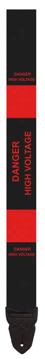 02 INCH GTR STRAP POLY W/RED HIGH VOLTAGE DESIGN