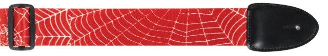 2 INCH GTR STRAP POLY LEATHER ENDS RED WEB