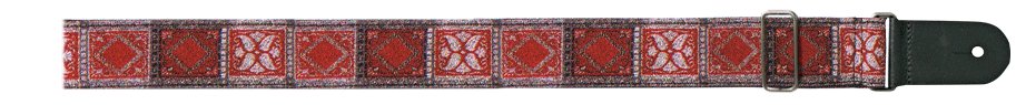 XTR 2" Deluxe Jacquard Weave Guitar Strap | Red/Sepia/Diamond/Flower