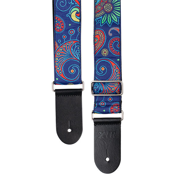 XTR 2" Vintage Jacquard Weave Guitar Strap | Paisley/Blue
