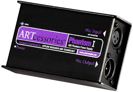 ARTCESSORIES Phantom Power Supply | 48V DC Condenser Mic Adapter