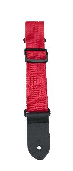 Perris 1.5" Nylon Ukulele Strap in Red with Leather ends
