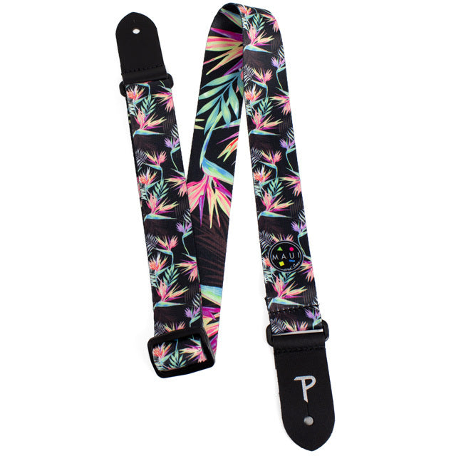 Perris 1.5" Polyester Maui & Sons - 8173 Design Ukulele Strap w/ Leather ends