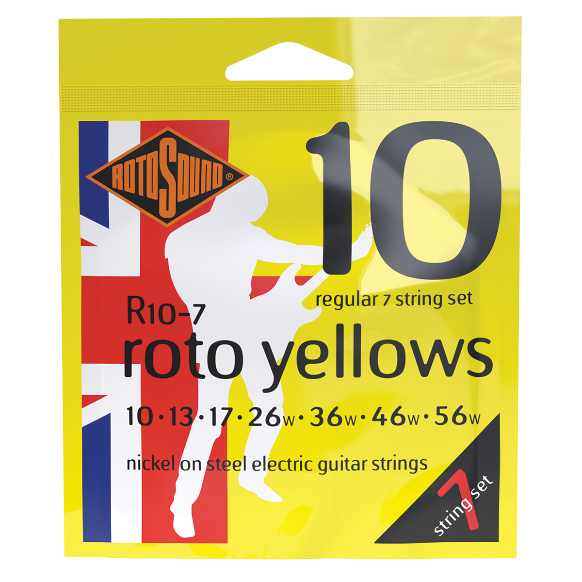 Rotosound R107 Roto Yellows 7 String Electric Set 10 - 56