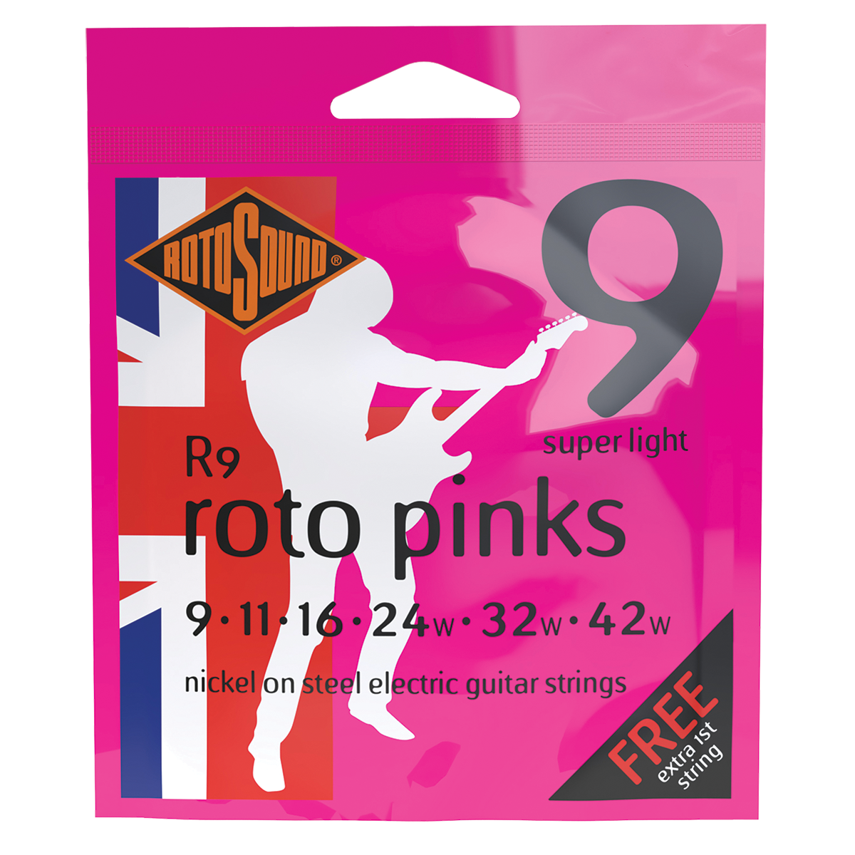 Rotosound R9 Roto Pinks Electric Set 9 - 42