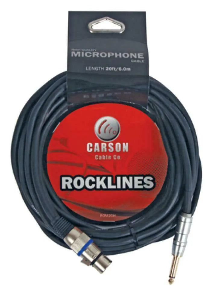 Carson 30ft Mic CableFemale XLR to Male Jack | Chrome