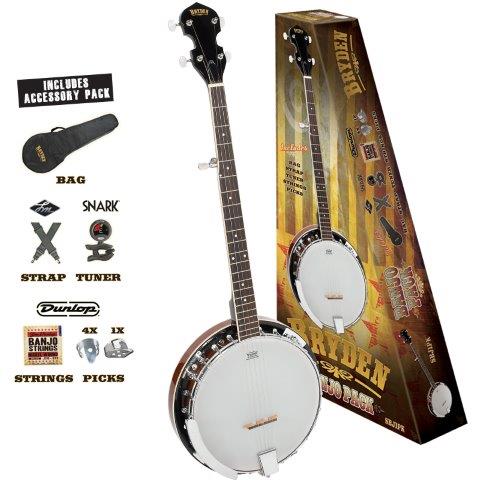 Bryden 5 String Banjo Guitar Pack | Tobacco Sunburst