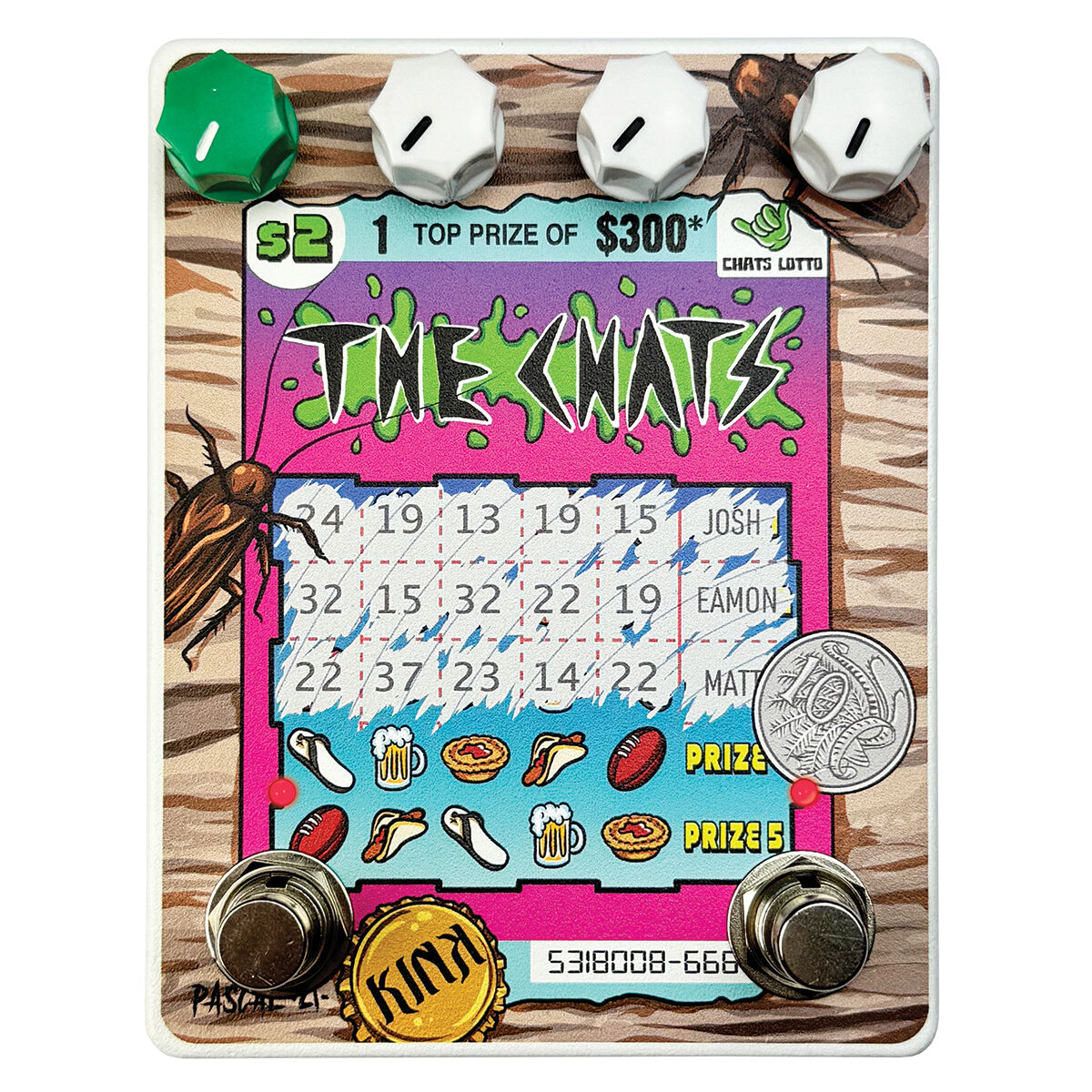 Kink Scratchie Fuzz Boost pedal collaboration with The Chats