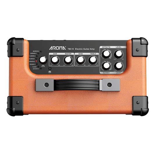 Aroma TM15OR 15W Orange Electric Guitar Rechargeable Amplifier
