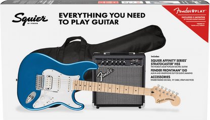 Affinity Series Stratocaster HSS Pack Maple Fingerboard Lake Placid Blue Gig Bag 15G - 240V
