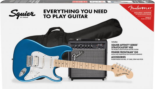 Affinity Series Stratocaster HSS Pack Maple Fingerboard Lake Placid Blue Gig Bag 15G - 240V
