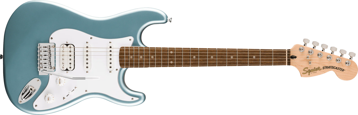 Affinity Series Stratocaster Junior HSS Laurel Fingerboard White Pickguard Ice Blue Metallic