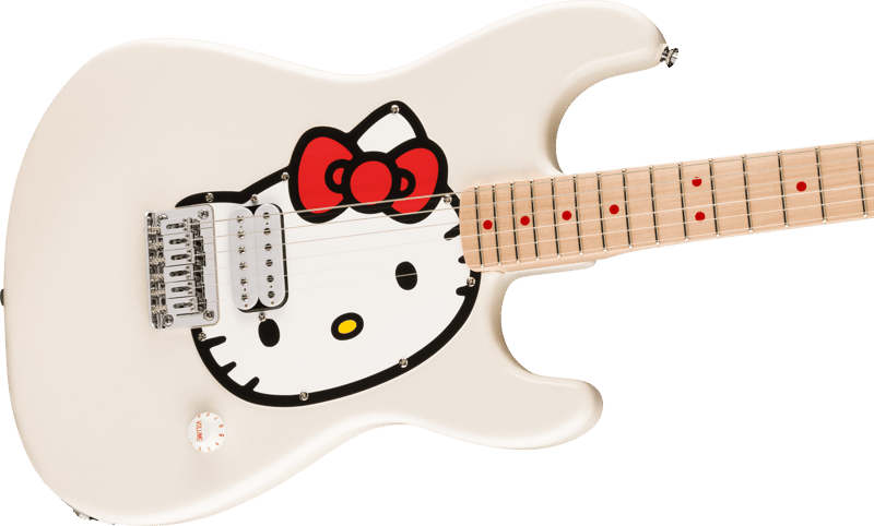 Fender x Hello Kitty Stratocaster Electric Guitar | White, Humbucking Pickup