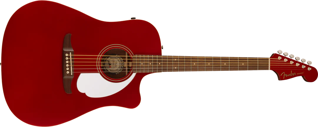 Redondo Player Walnut Fingerboard White Pickguard Candy Apple Red