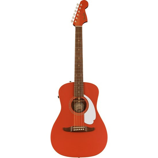 Fender Malibu Player Walnut Fingerboard White Pickguard Fiesta Red