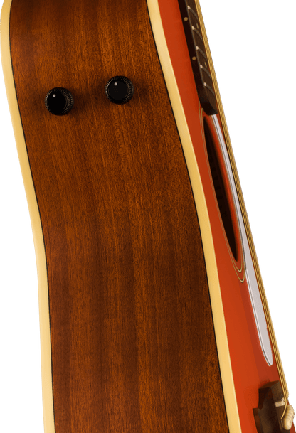 Fender Malibu Player Walnut Fingerboard White Pickguard Fiesta Red