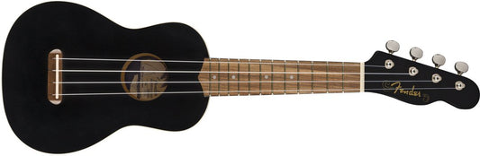 Venice Soprano Uke Walnut Fingerboard Black