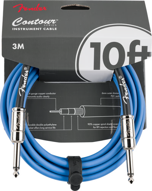 Fender Contour™ 10ft Instrument Cable Lake Placid Blue